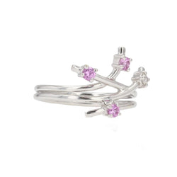 Bague Alliance en or blanc, saphirs et diamant - Castafiore