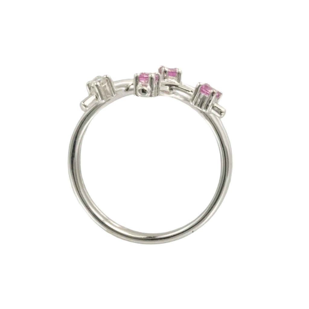 Bague Alliance en or blanc, saphirs et diamant - Castafiore