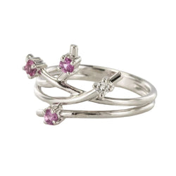 Bague Alliance en or blanc, saphirs et diamant - Castafiore