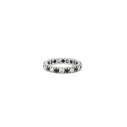 Bague Alliance en or blanc, saphirs et diamants - Castafiore