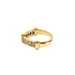 Bague Alliance en or champagne et diamants - Castafiore