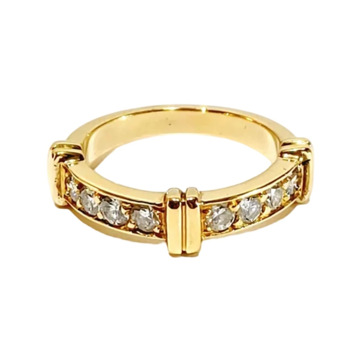 Bague Alliance en or champagne et diamants - Castafiore