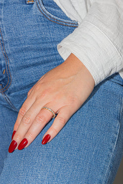 Bague Alliance en or jaune et diamant - Castafiore