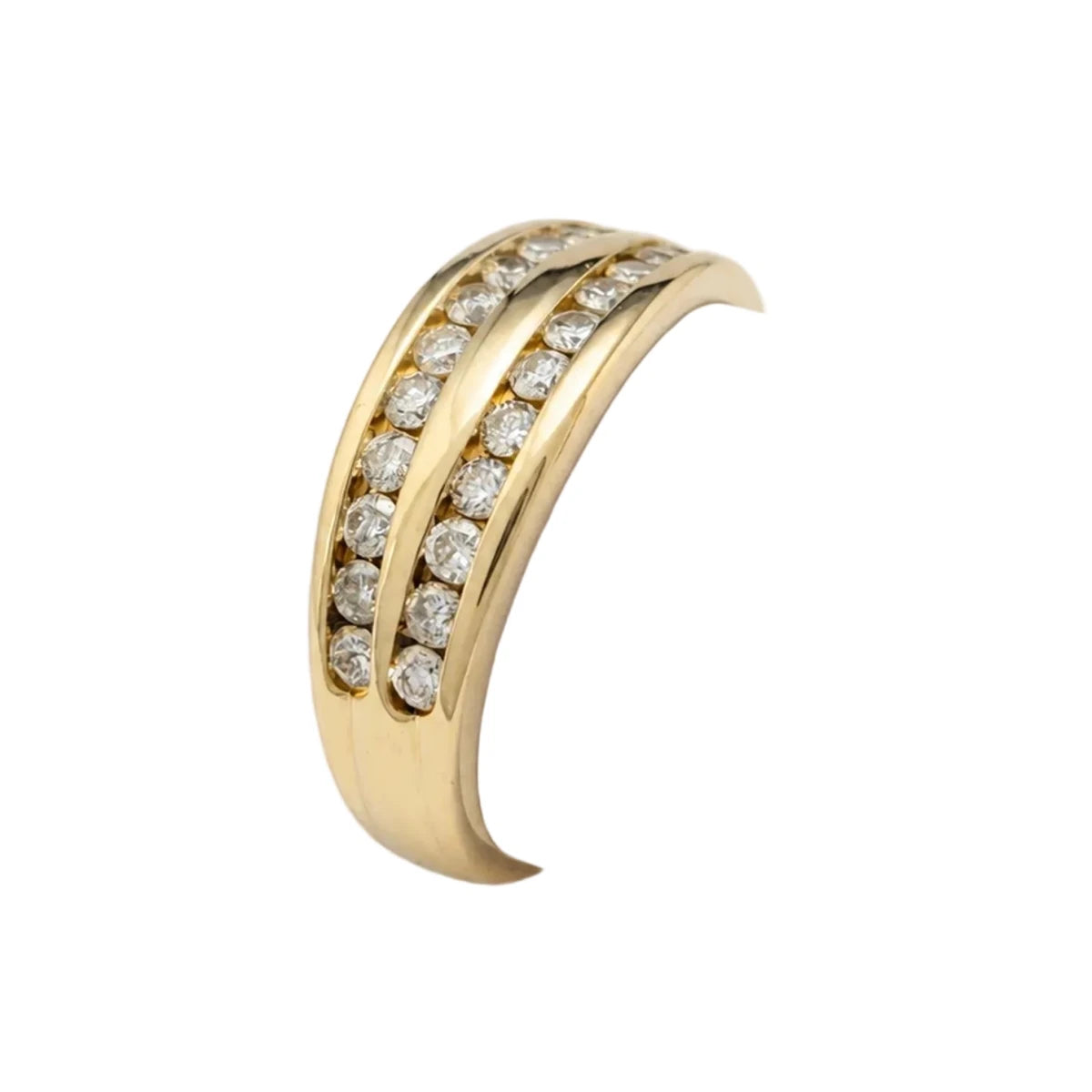Bague Alliance en or jaune et diamants - Castafiore