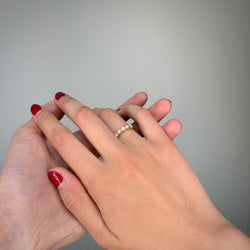 Bague Alliance en or jaune et diamants - Castafiore