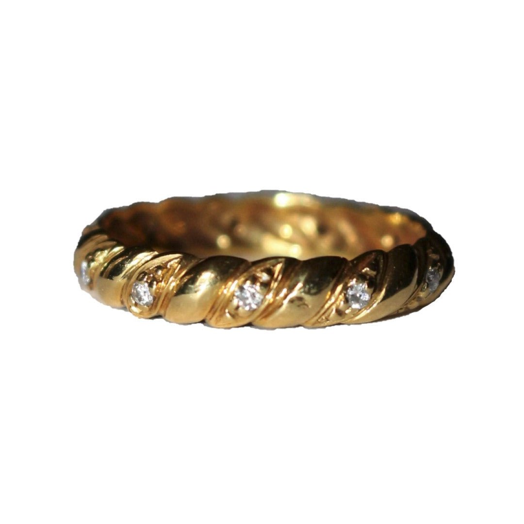 Bague Alliance en or jaune et diamants