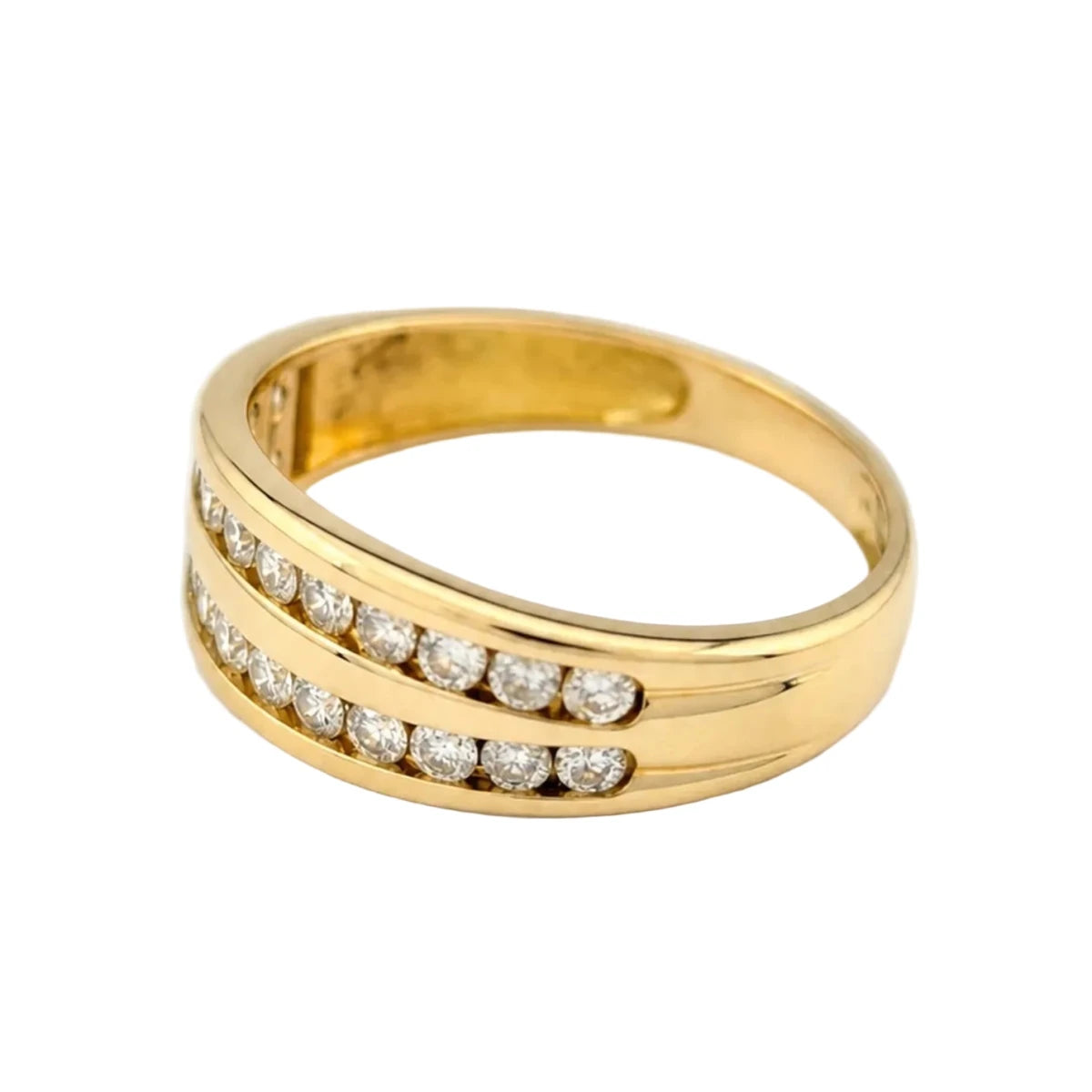 Bague Alliance en or jaune et diamants - Castafiore