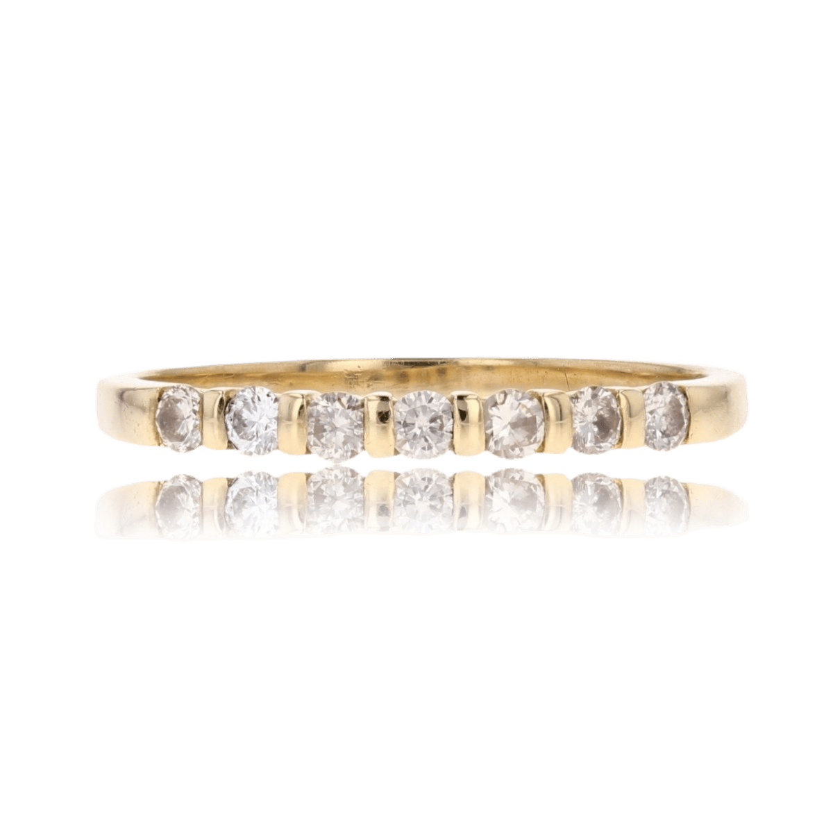 Bague Alliance en or jaune et diamants - Castafiore
