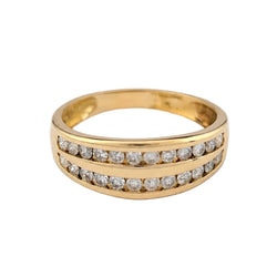Bague Alliance en or jaune et diamants - Castafiore