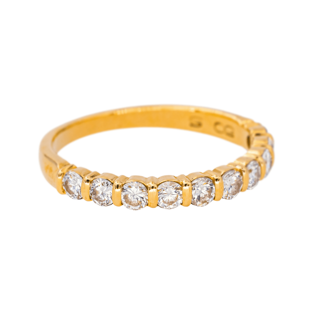 Bague Alliance en or jaune et diamants - Castafiore