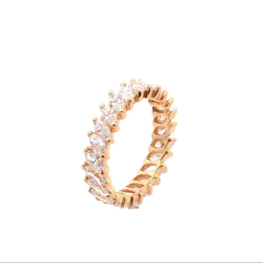 Bague Alliance en or jaune et diamants - Castafiore
