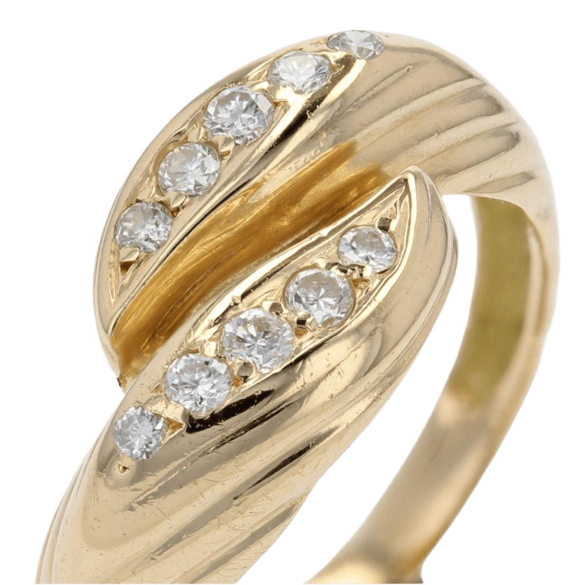 Bague Alliance en or jaune et diamants - Castafiore