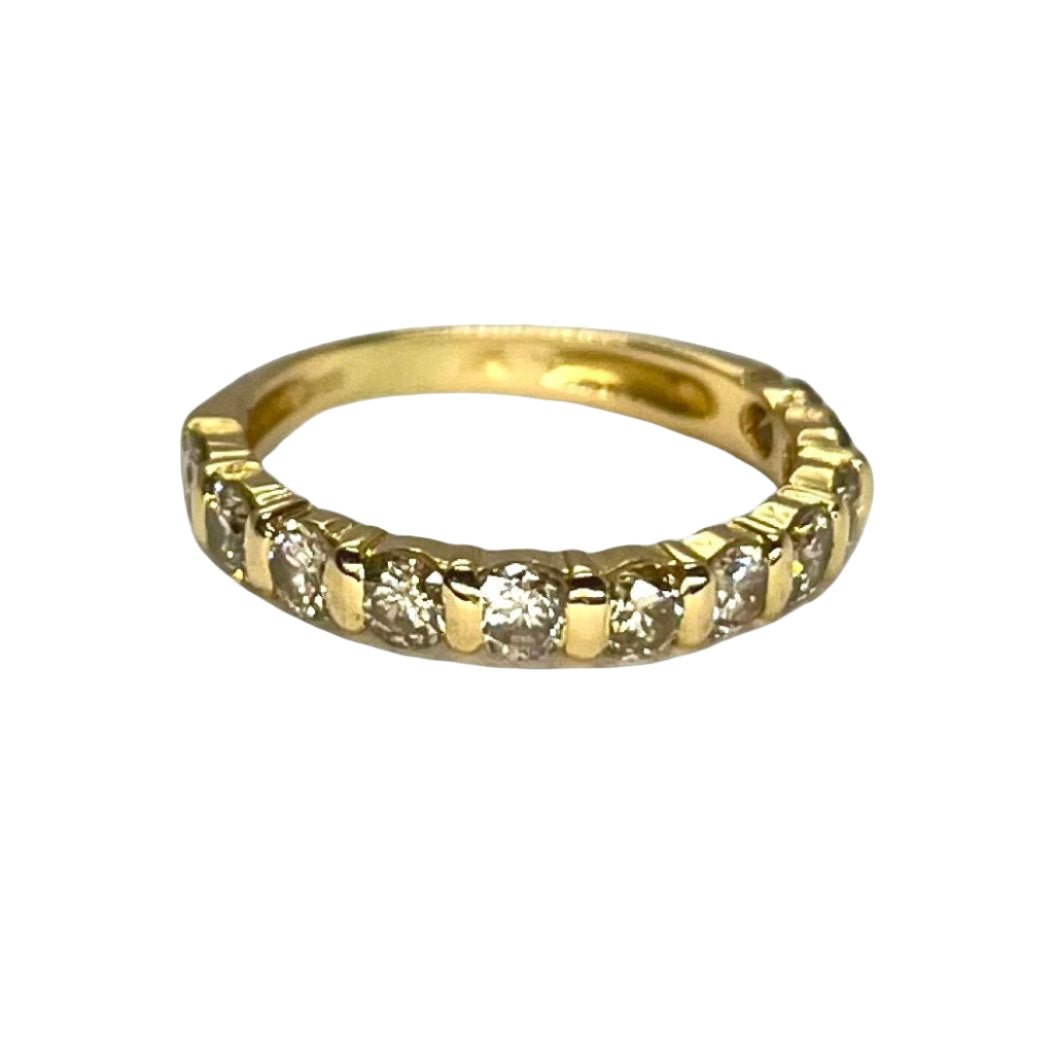 Bague Alliance en or jaune et diamants - Castafiore