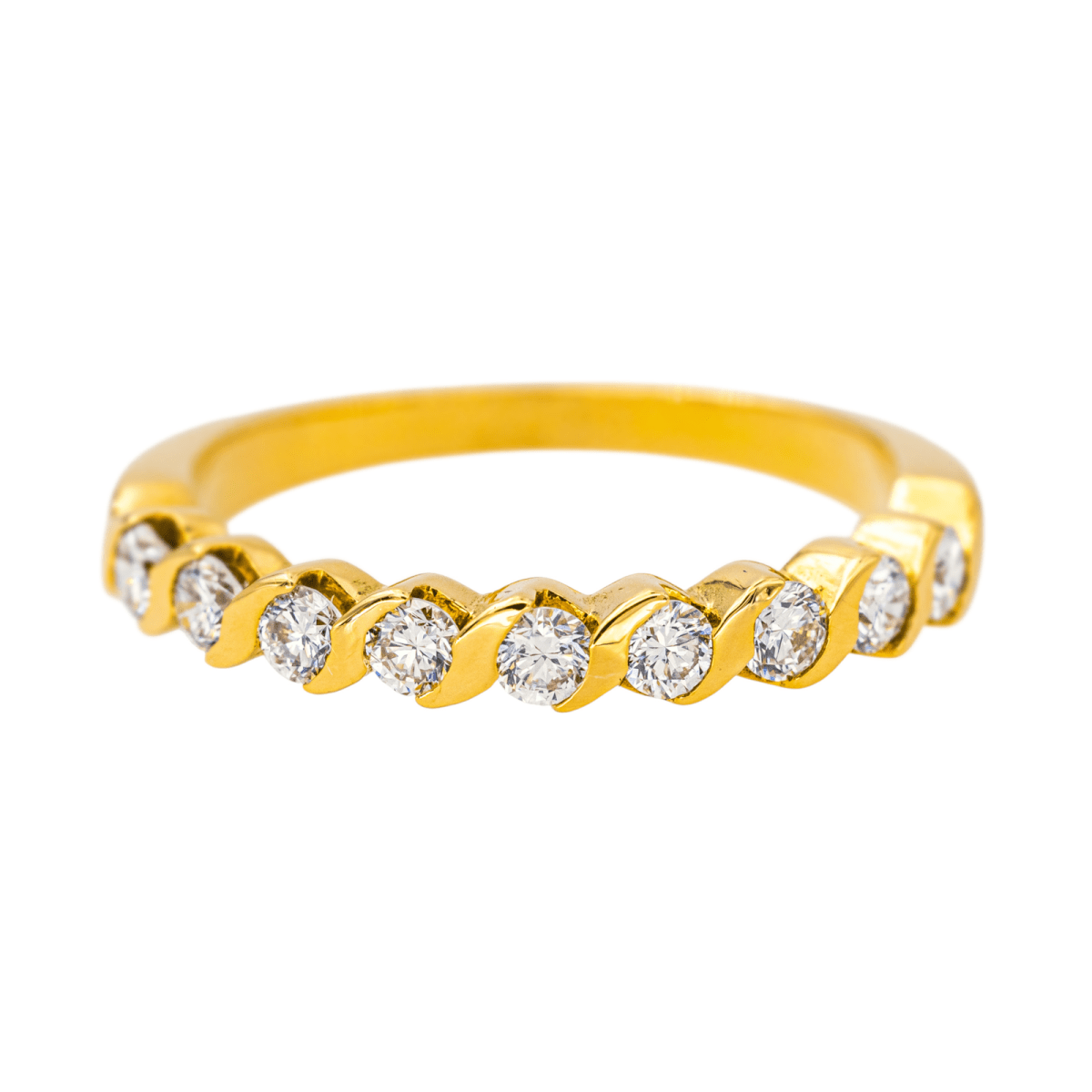 Bague Alliance en or jaune et diamants - Castafiore