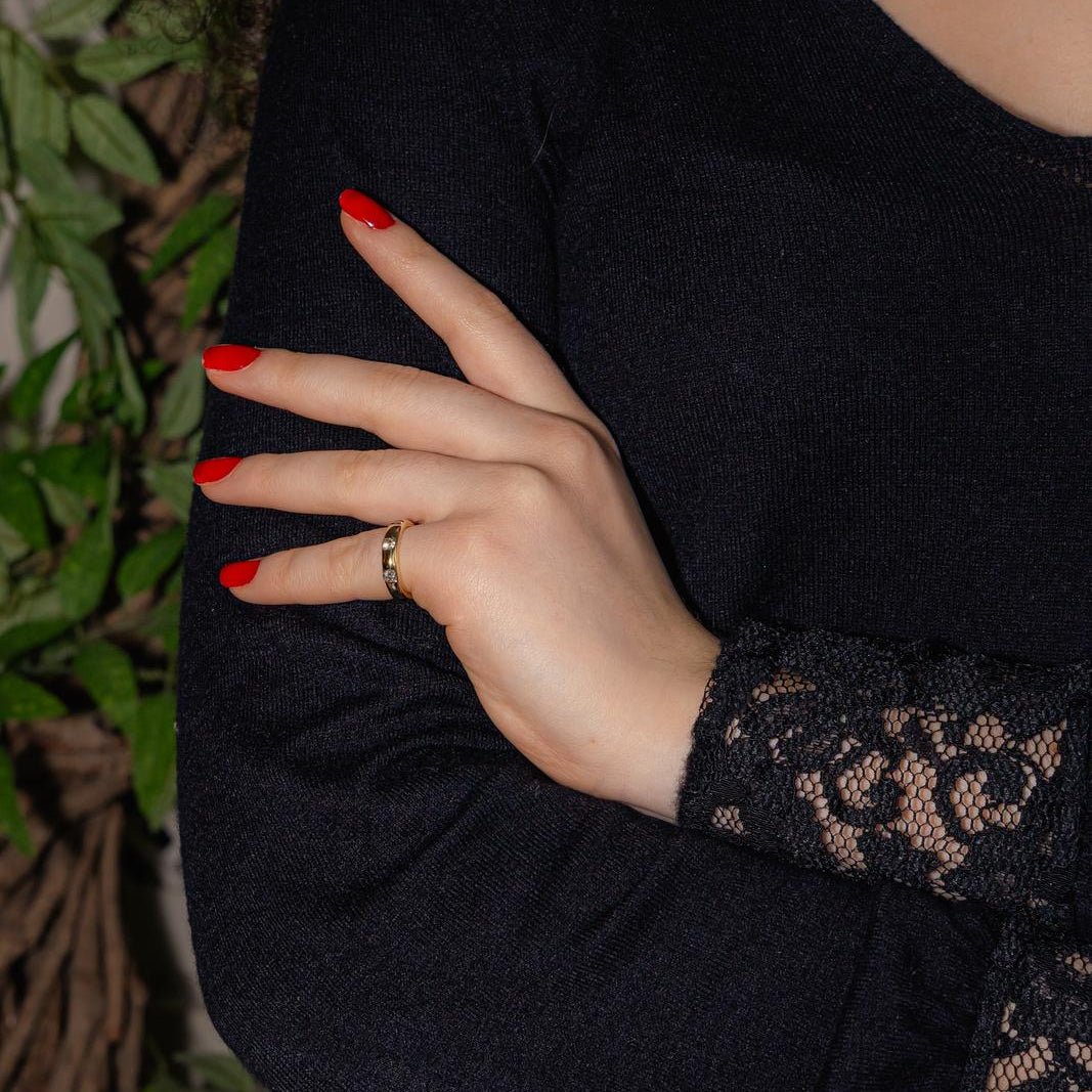 Bague Alliance en or jaune et diamants - Castafiore