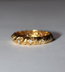 Bague Alliance en or jaune et diamants - Castafiore