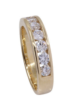 Bague Alliance en or jaune et diamants - Castafiore