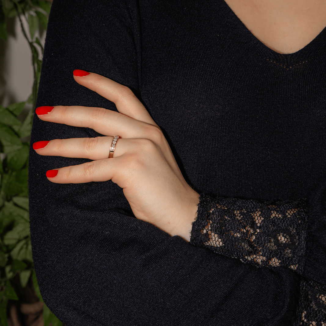 Bague Alliance en or jaune et diamants - Castafiore