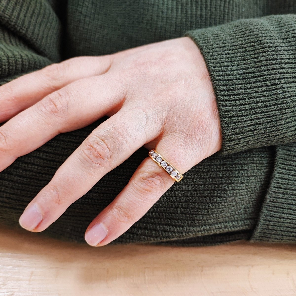 Bague Alliance en or jaune et diamants - Castafiore