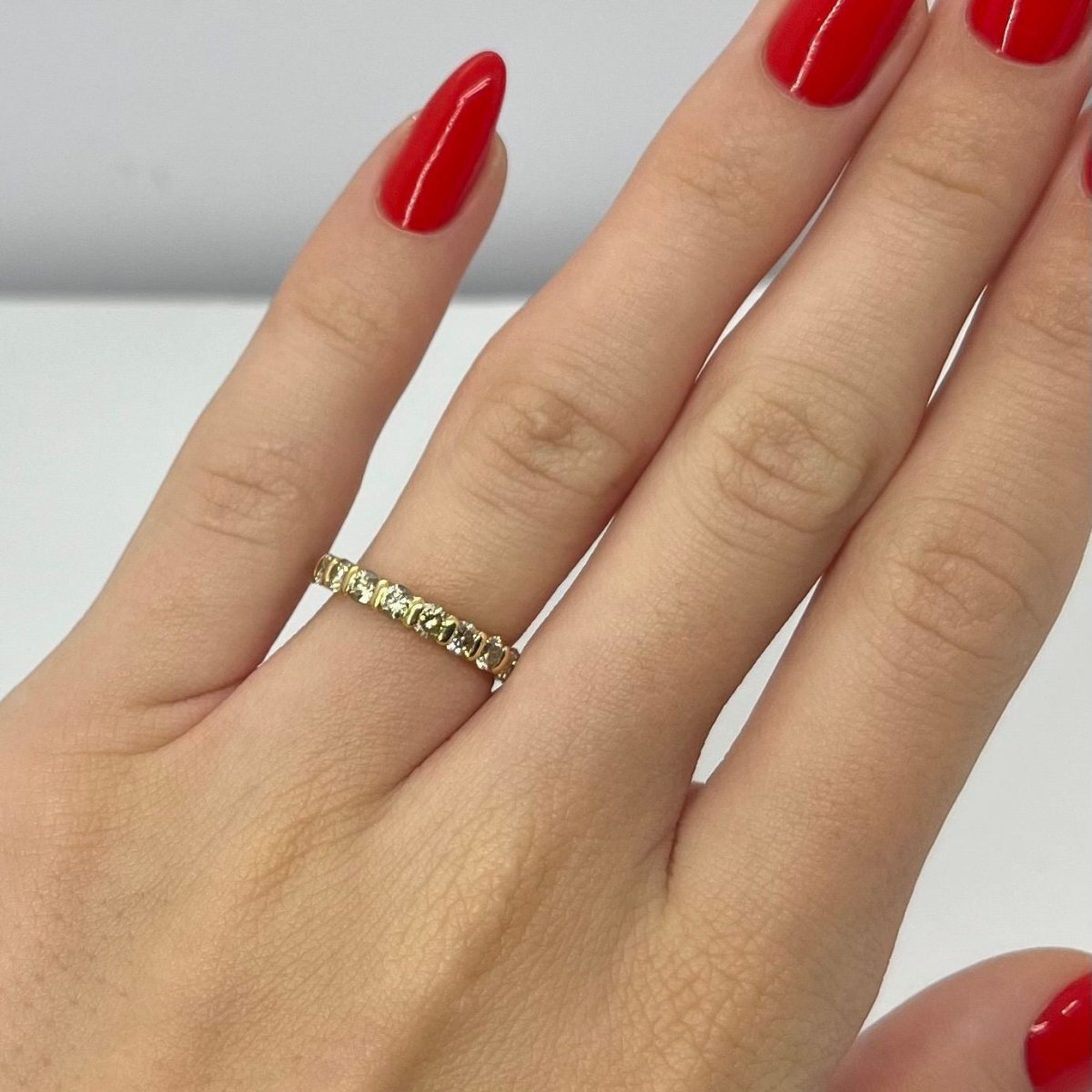 Bague Alliance en or jaune et diamants - Castafiore