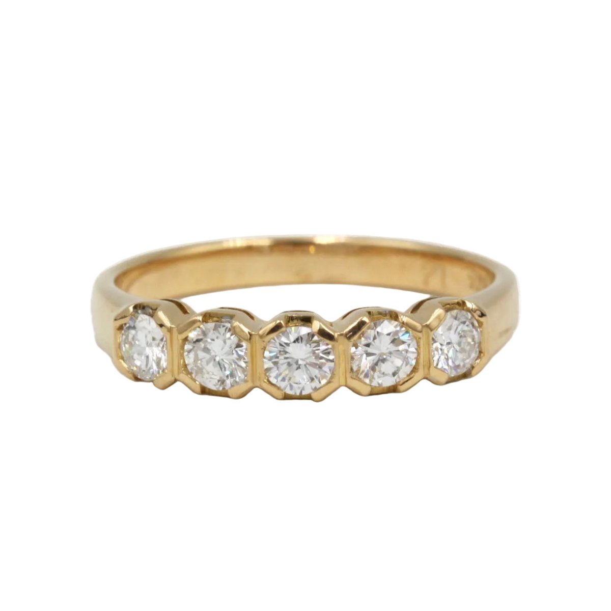 Bague Alliance en or jaune et diamants - Castafiore