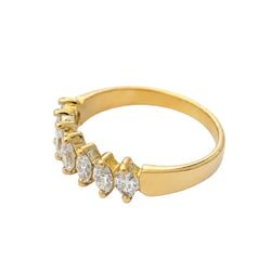 Bague Alliance en or jaune et diamants marquises - Castafiore