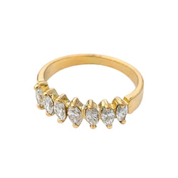 Bague Alliance en or jaune et diamants marquises - Castafiore