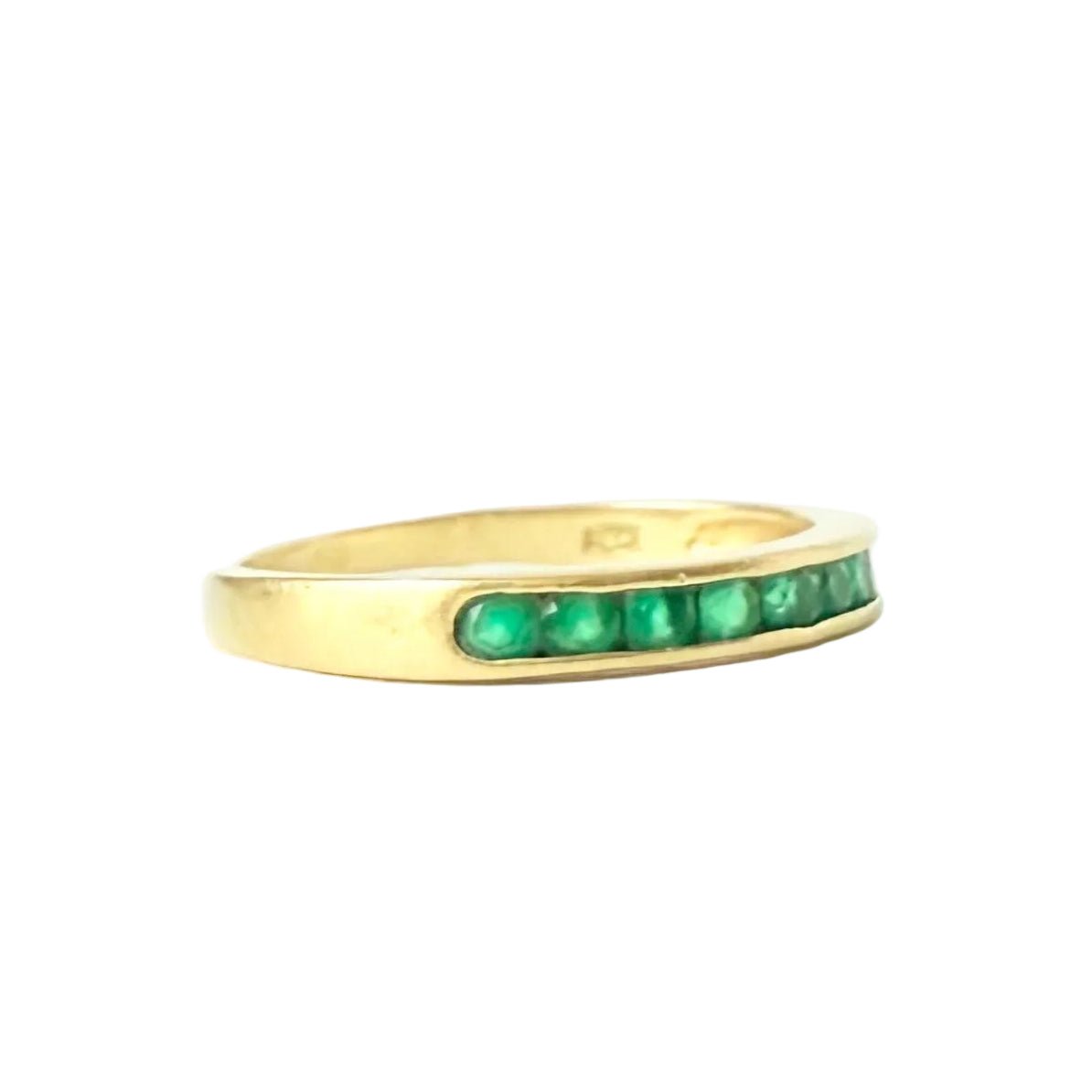 Bague Alliance en or jaune et émeraudes - Castafiore
