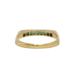 Bague Alliance en or jaune et émeraudes - Castafiore