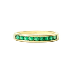 Bague Alliance en or jaune et émeraudes - Castafiore