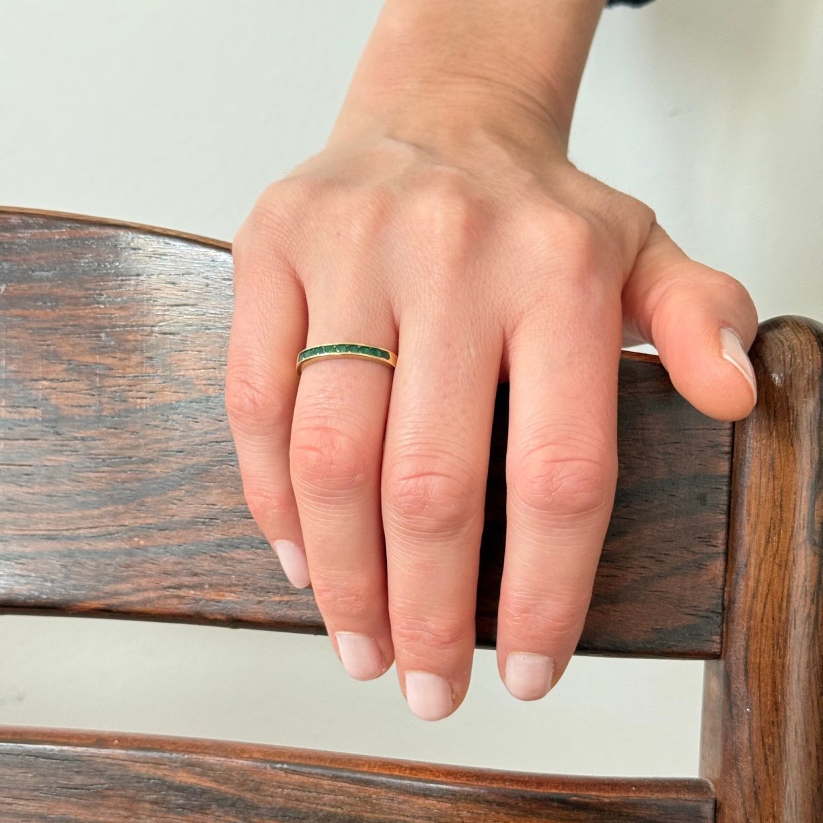 Bague Alliance en or jaune et émeraudes - Castafiore