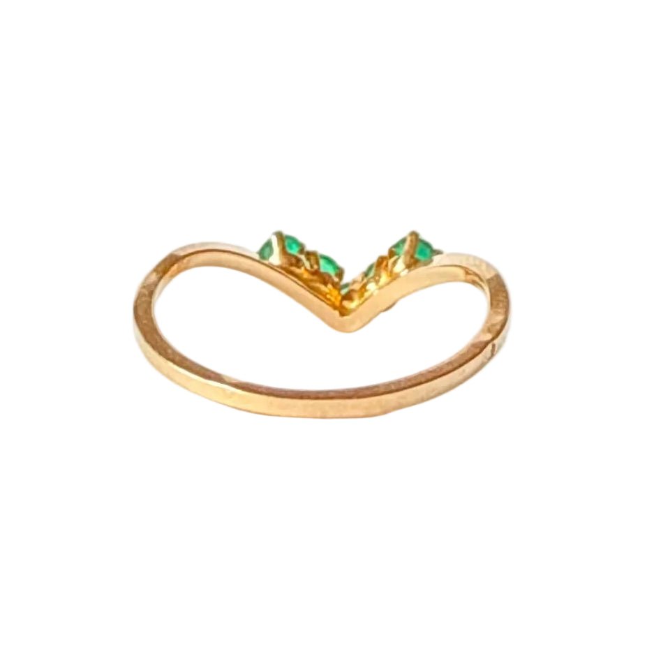 Bague Alliance en or jaune et émeraudes - Castafiore