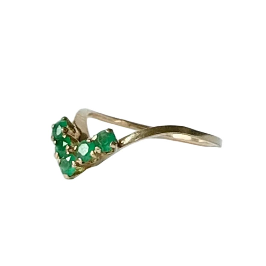 Bague Alliance en or jaune et émeraudes - Castafiore