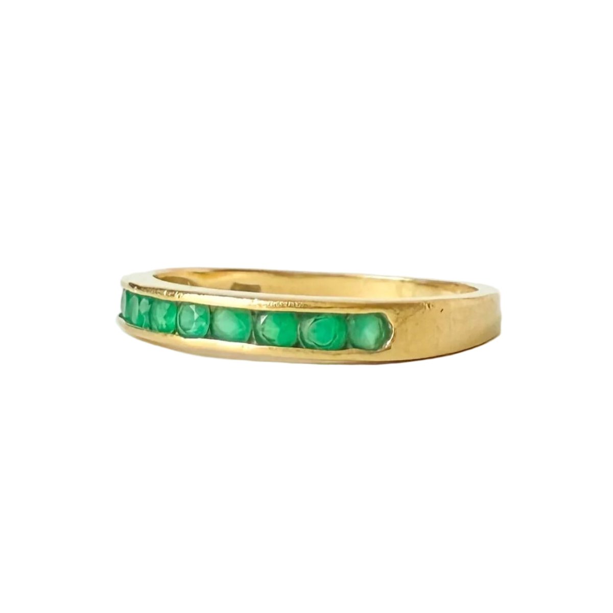 Bague Alliance en or jaune et émeraudes - Castafiore