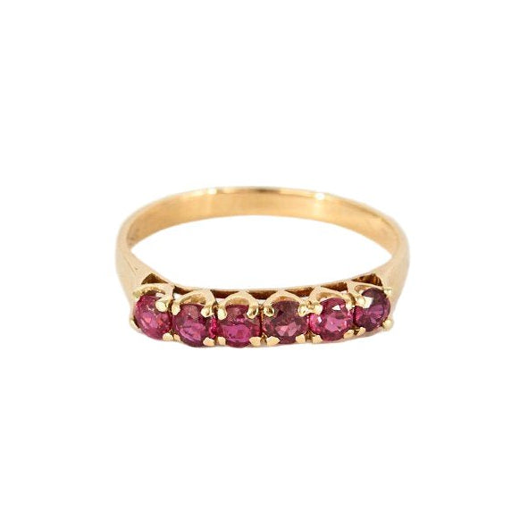 Bague Alliance en or jaune et rubis - Castafiore