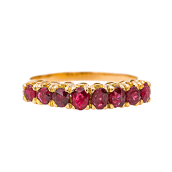 Bague Alliance en or jaune et rubis - Castafiore