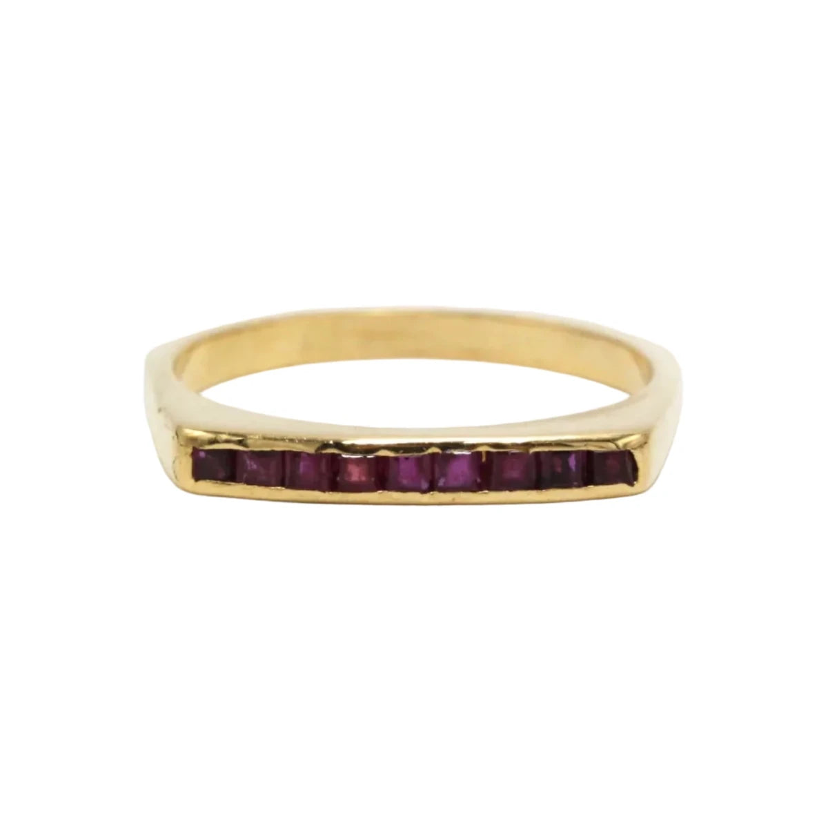 Bague Alliance en or jaune et rubis - Castafiore