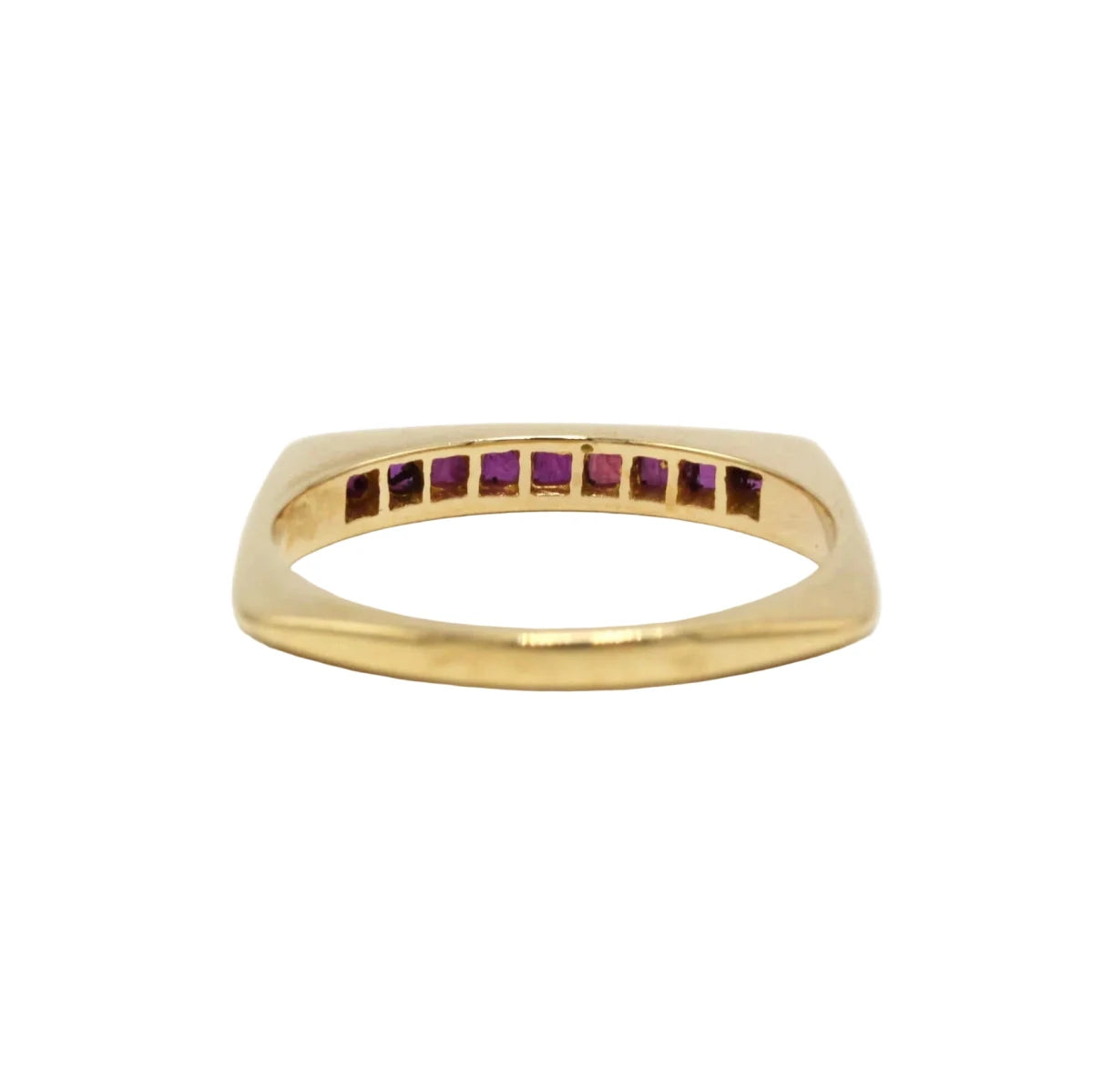 Bague Alliance en or jaune et rubis - Castafiore