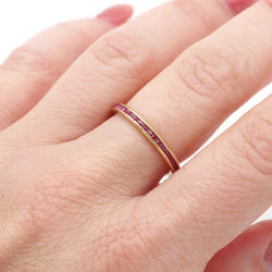 Bague Alliance en or jaune et rubis - Castafiore