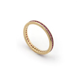 Bague Alliance en or jaune et rubis - Castafiore