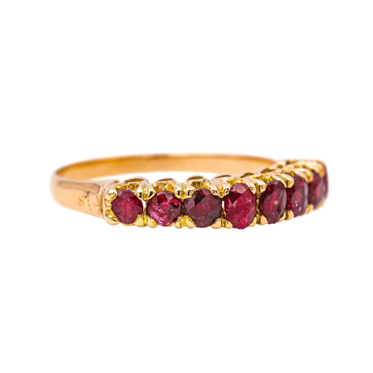 Bague Alliance en or jaune et rubis - Castafiore