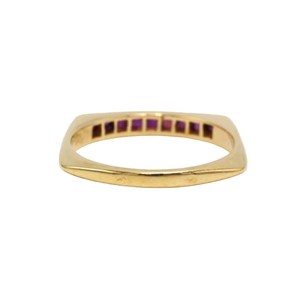 Bague Alliance en or jaune et rubis - Castafiore
