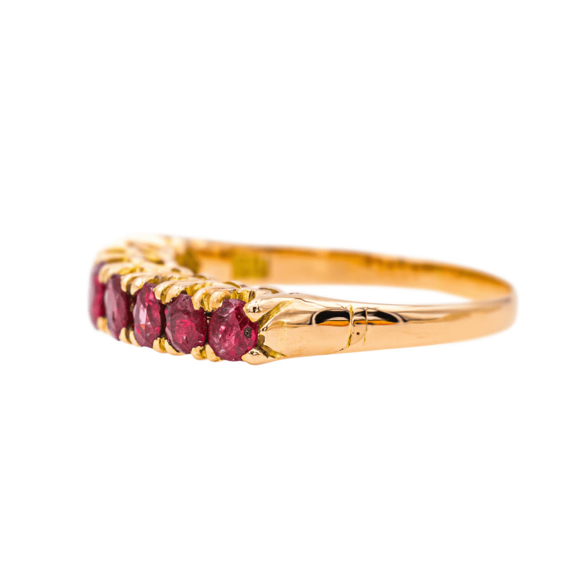 Bague Alliance en or jaune et rubis - Castafiore