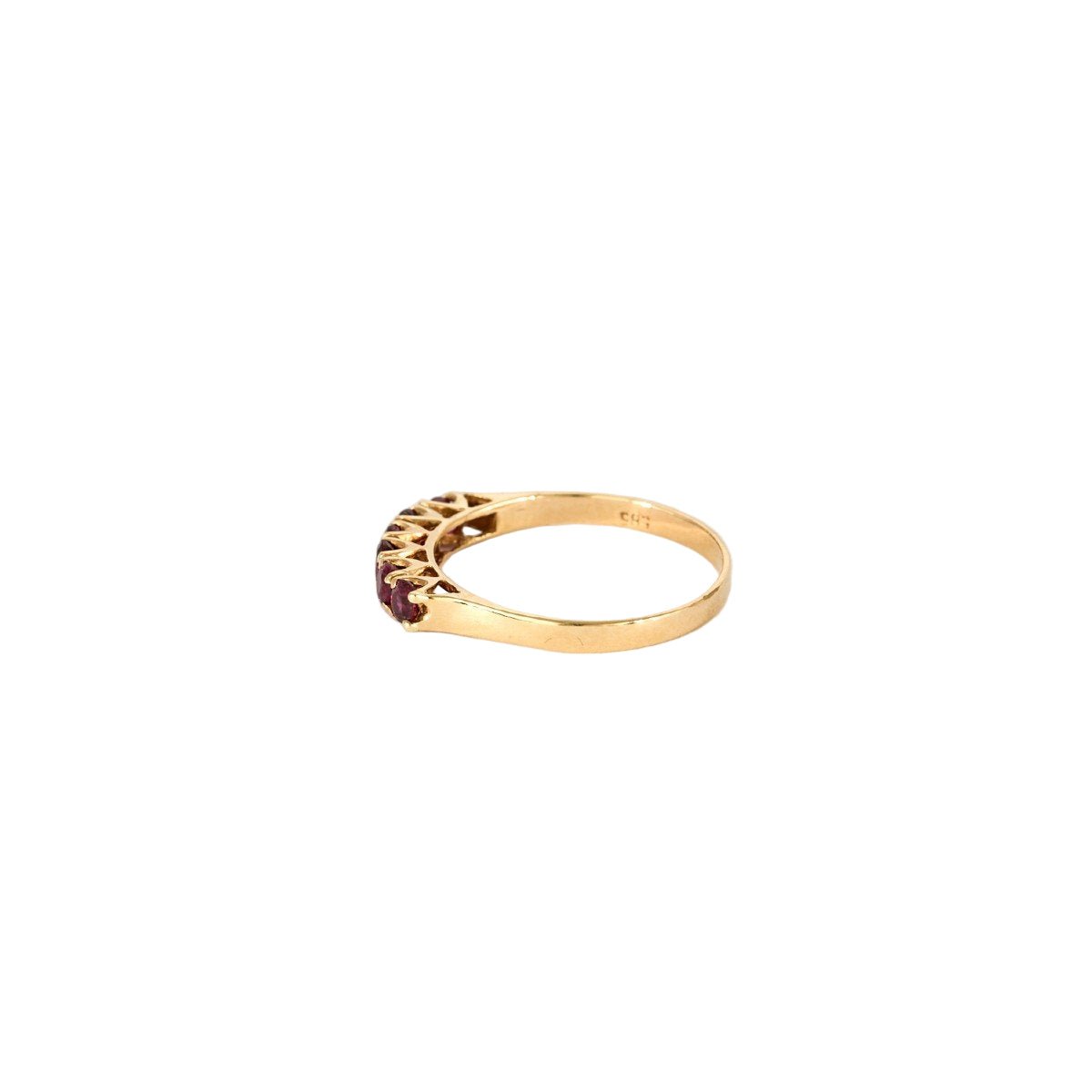Bague Alliance en or jaune et rubis - Castafiore
