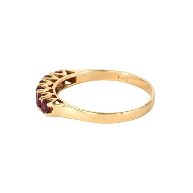 Bague Alliance en or jaune et rubis - Castafiore