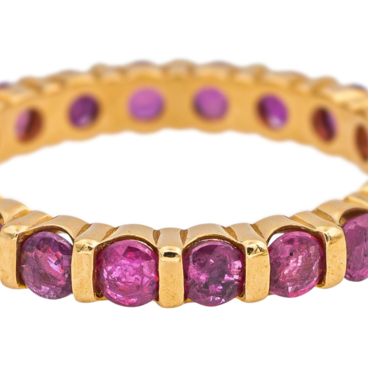 Bague Alliance en or jaune et rubis - Castafiore