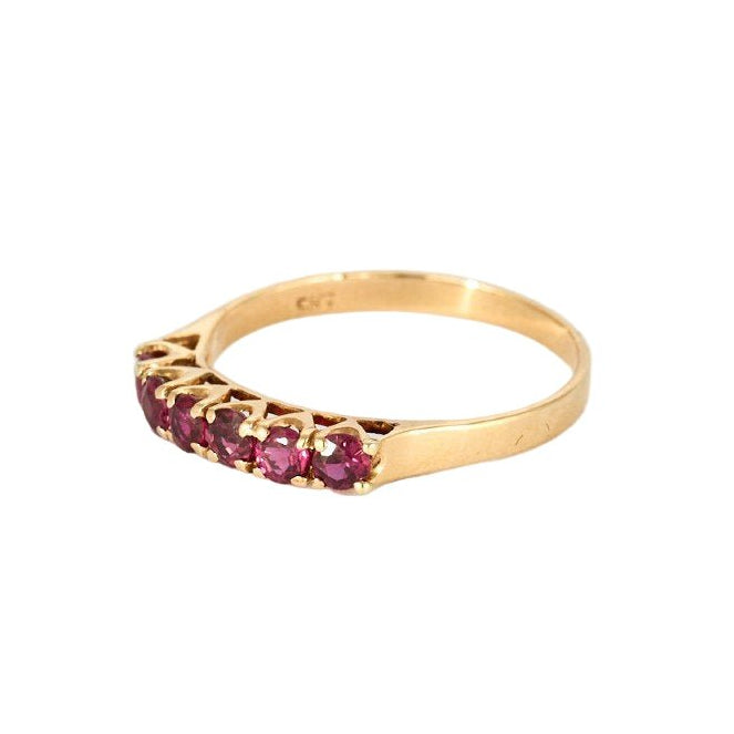 Bague Alliance en or jaune et rubis - Castafiore