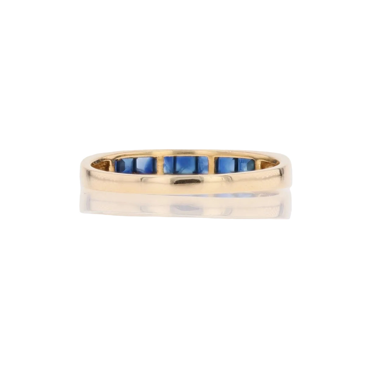 Bague alliance en or jaune et saphir - Castafiore