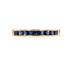 Bague alliance en or jaune et saphir - Castafiore