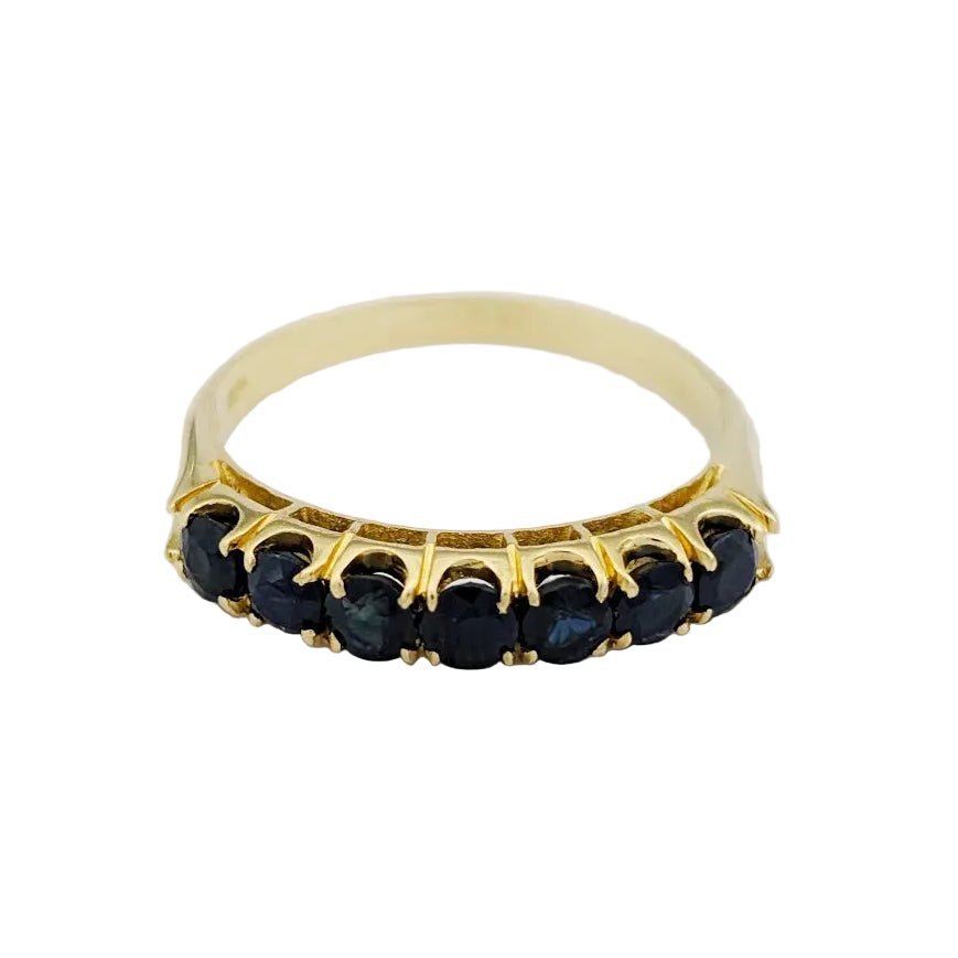 Bague Alliance en or jaune et saphirs - Castafiore